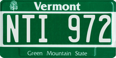 VT license plate NTI972