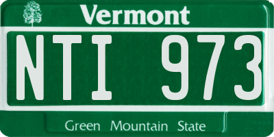 VT license plate NTI973