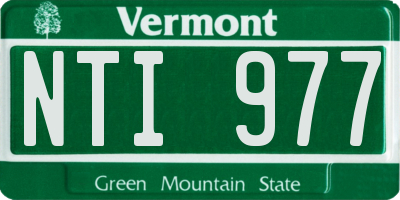 VT license plate NTI977