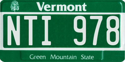 VT license plate NTI978