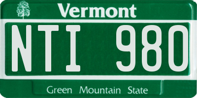 VT license plate NTI980