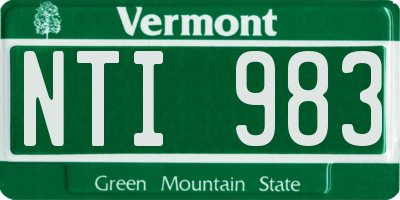 VT license plate NTI983