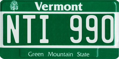 VT license plate NTI990