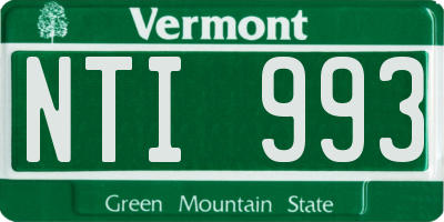 VT license plate NTI993
