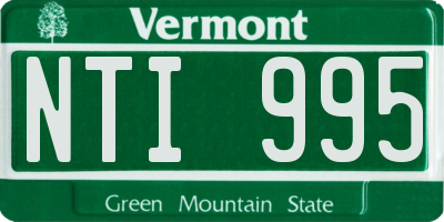 VT license plate NTI995