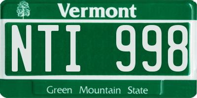 VT license plate NTI998