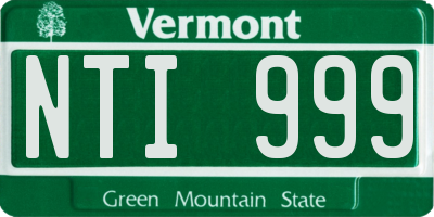 VT license plate NTI999