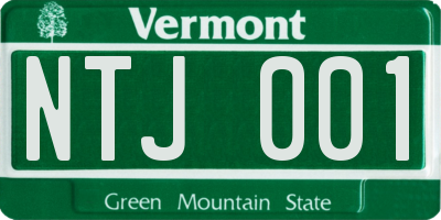 VT license plate NTJ001