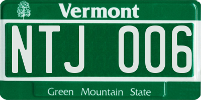 VT license plate NTJ006