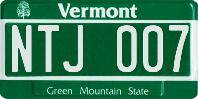 VT license plate NTJ007