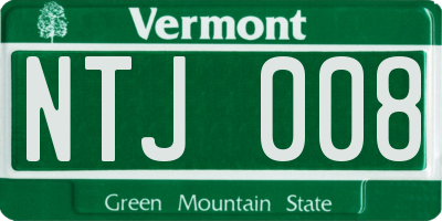 VT license plate NTJ008