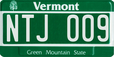 VT license plate NTJ009