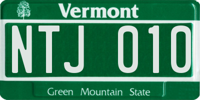 VT license plate NTJ010