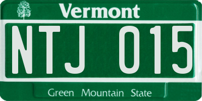 VT license plate NTJ015
