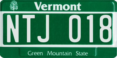 VT license plate NTJ018