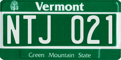VT license plate NTJ021