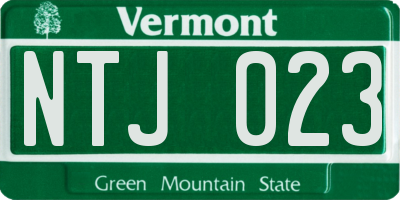 VT license plate NTJ023