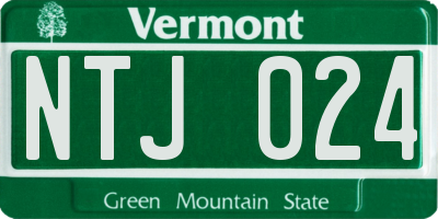 VT license plate NTJ024