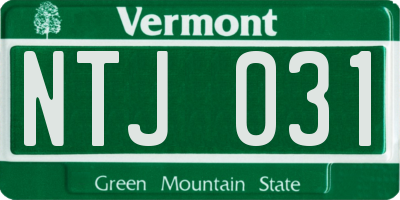 VT license plate NTJ031