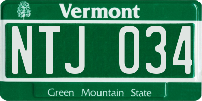 VT license plate NTJ034