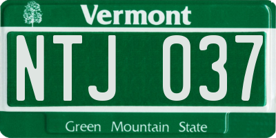 VT license plate NTJ037