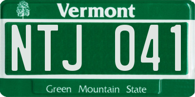 VT license plate NTJ041