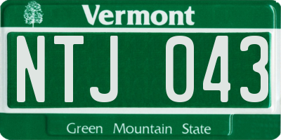 VT license plate NTJ043