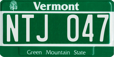 VT license plate NTJ047
