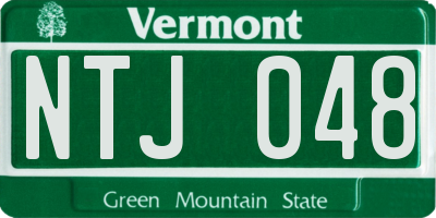 VT license plate NTJ048