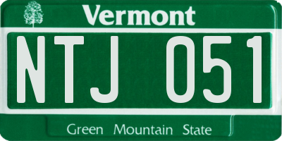 VT license plate NTJ051