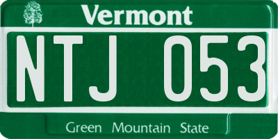 VT license plate NTJ053