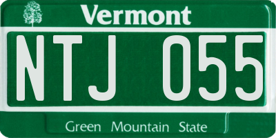 VT license plate NTJ055