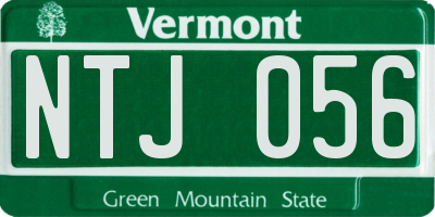 VT license plate NTJ056