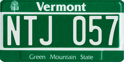 VT license plate NTJ057