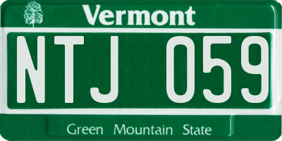 VT license plate NTJ059