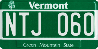 VT license plate NTJ060