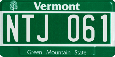 VT license plate NTJ061