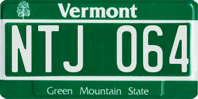 VT license plate NTJ064