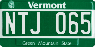 VT license plate NTJ065