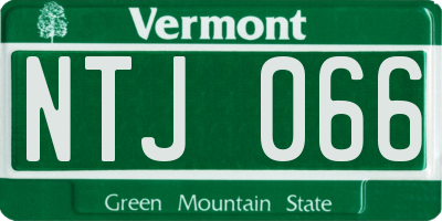 VT license plate NTJ066