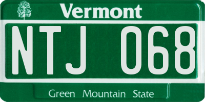 VT license plate NTJ068