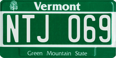 VT license plate NTJ069