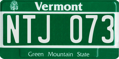VT license plate NTJ073