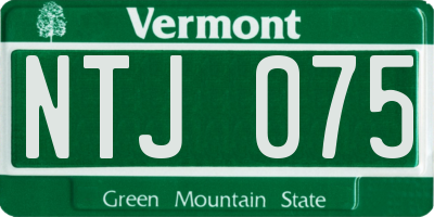 VT license plate NTJ075