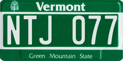 VT license plate NTJ077