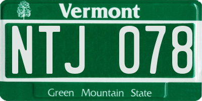 VT license plate NTJ078