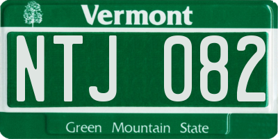 VT license plate NTJ082