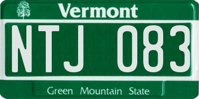 VT license plate NTJ083
