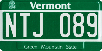 VT license plate NTJ089