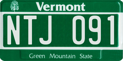 VT license plate NTJ091